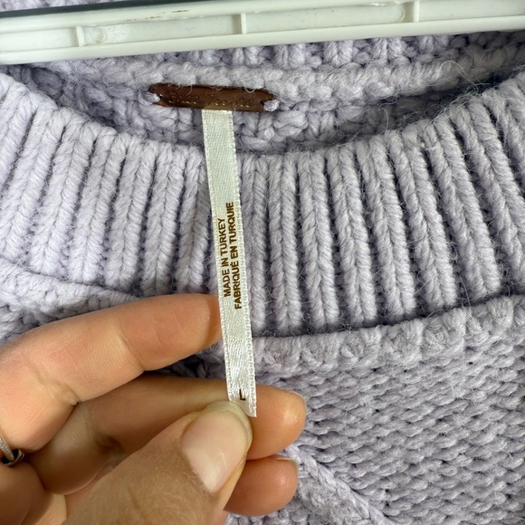 Free People Lilac Cable Knit Sweater - Picture 3 of 3